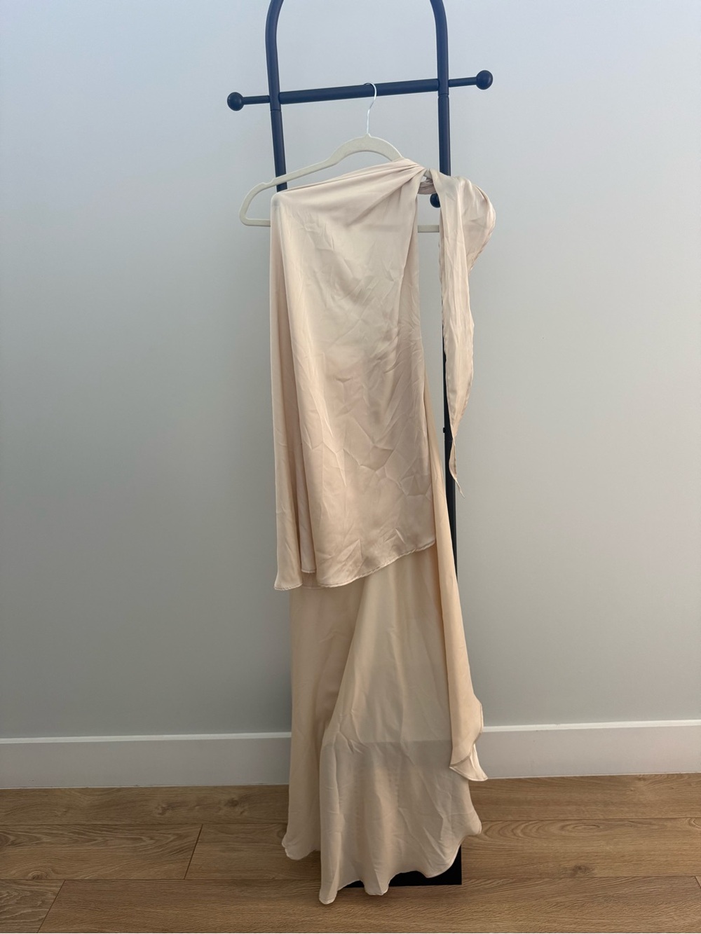 BAOBAB Elegant Nude Satin Maxi Dress/Swim Coverup NWT